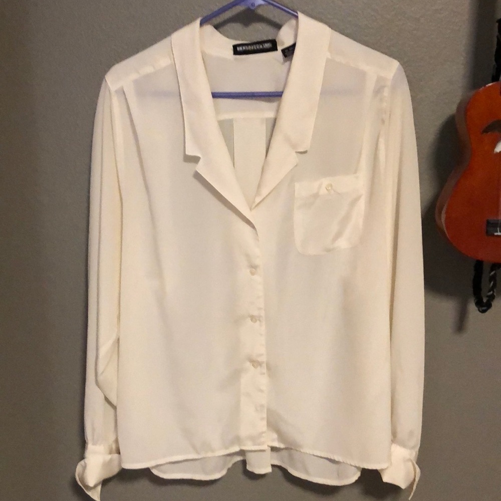 Cream Long Sleeve Blouse Sz 8